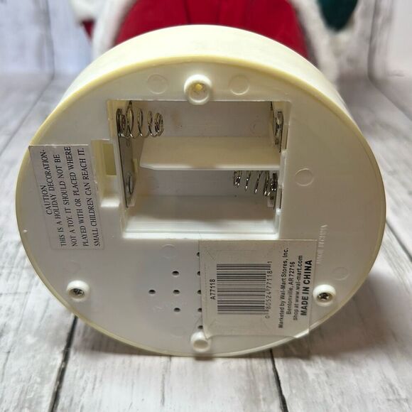 Christmas Animated Music Sound Motion Santa Claus 17” WORKS Holding Ornament - Picture 10 of 11